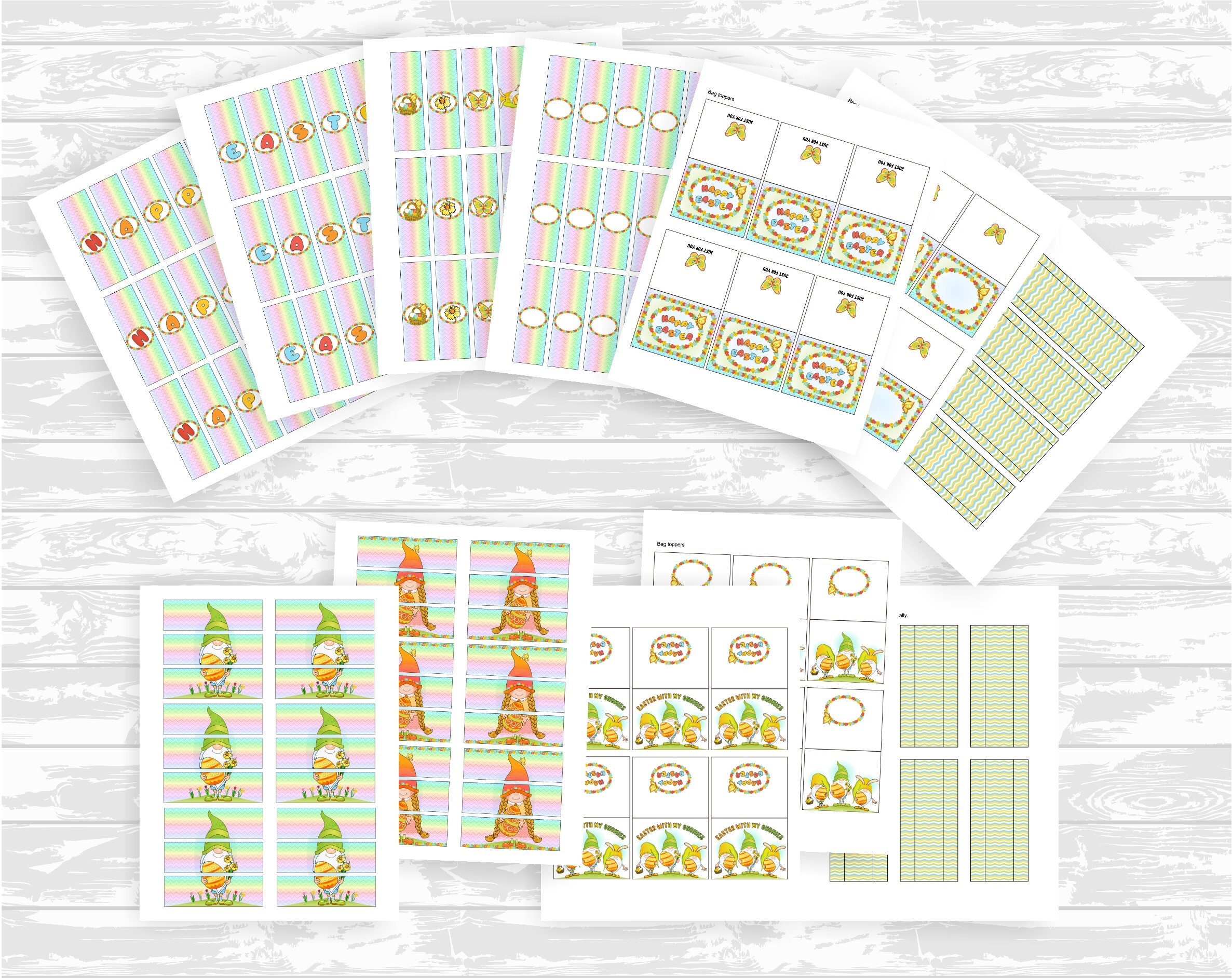 Easter nugget wrappers and bag toppers printable preview